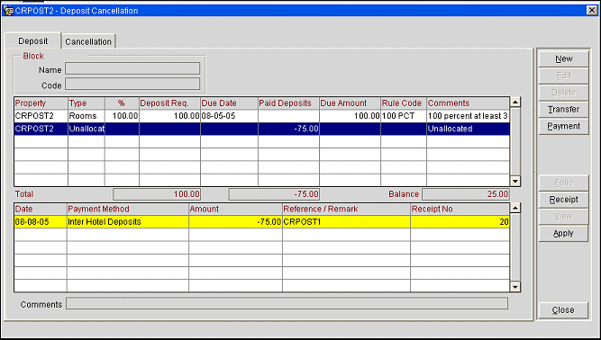 Cross Property Deposits