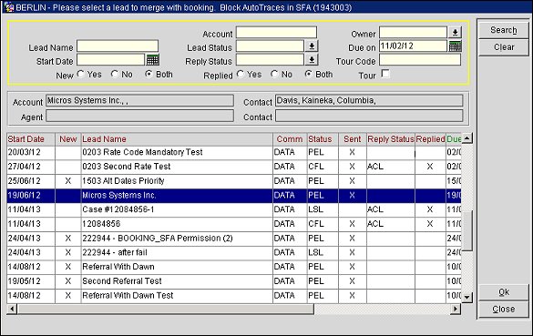 Merge Lead Manually in SFA